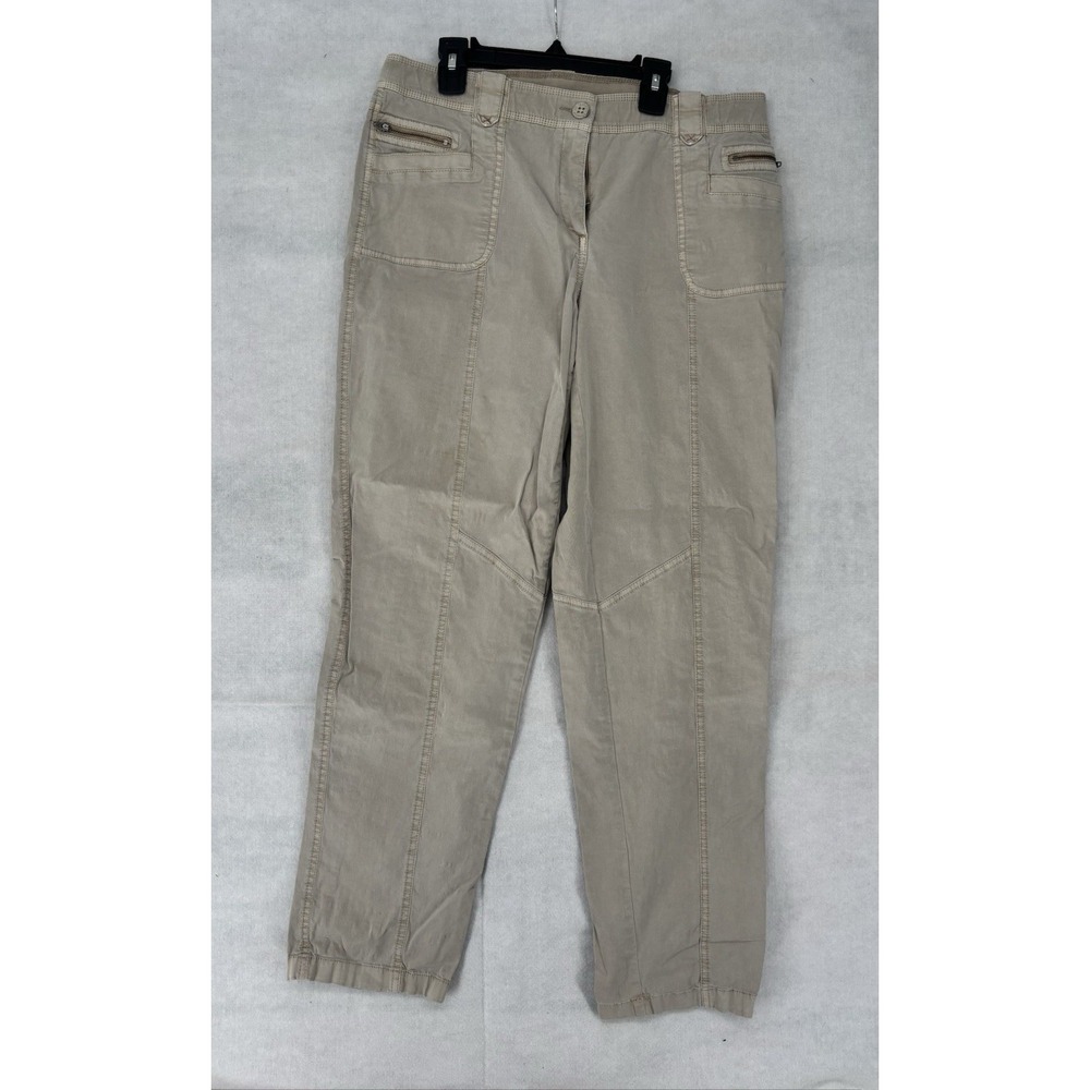 CHICO'S Chinos Khakis Pants Khaki Cotton Spandex Size 1 Med (32x28)